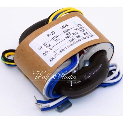 YS 115V 230V 30W (30VA ) R-Core Transformer For Preamp /DAC/ Audio Amplifier 24V + 24V