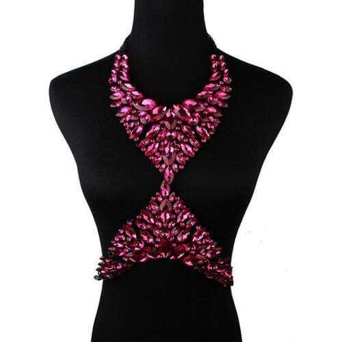 DiLiCa Gorgeous Crystal Cross Chain Jewelry for Women Fashion Cross Jewelry Vintage Statement Necklace Bijoux de corps