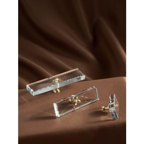 Crystal Handles Gold For Furniture Cabinet Wardrobe Drawer Knobs Decoration Home For Living Room 45mm