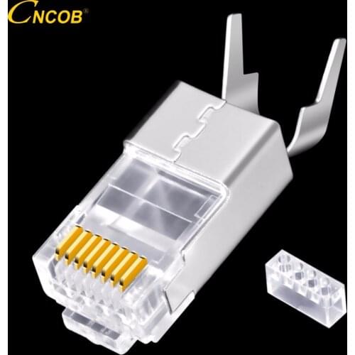 1.45mm Cat8 RJ45 Connector 8P8C Modular Ethernet Cable Plug 50u Gold-plated Crystal Head with Tail