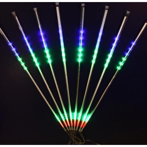1set 8tubes 50cm 36led Led Synchronous Meteor Shower Rain Tube String Outside Christmas Wedding Garden Street Tree Road Holiday