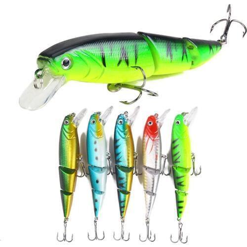 1 PCS Jointed Fishing Lure 11CM /15.3 G Hard Plastic Artificial Bait Floating Minnow Wobbler For Trolling Tools