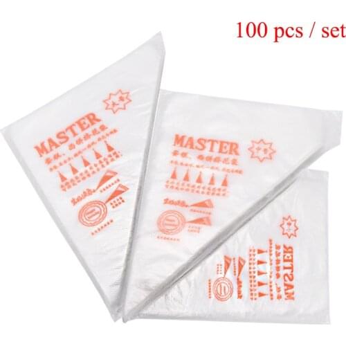 100 Thickened Disposable Pastry Bags S/M/L Size Piping Bag Icing Fondant Used for Cake Fudge Decoration Kitchen Baking Pipe Tool