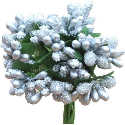 144pcs/lot Mulberry Party Artificial Flower Stamen Wire Stem/marriage Stamen DIY Wreath Wedding Box Decoration Fake Flower