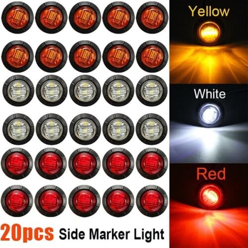 20/10/5/1pcs Round LED Side Marker Lights External Lamp for Car Truck Trailer Bus