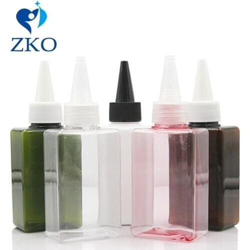 5pcs/lot 100ml PETG White/Black Nozzle Mouth Lid Lotion Container Yorker Cap Free Shipping Refillable Square Scattered Bottling