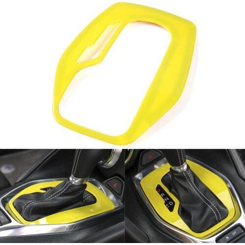 BBQ@FUKA Car Accessories 1 PC ABS Yellow Color Interior Gears Panel Trim Cover Frame Fit For Chevrolet Camaro 2017 2018