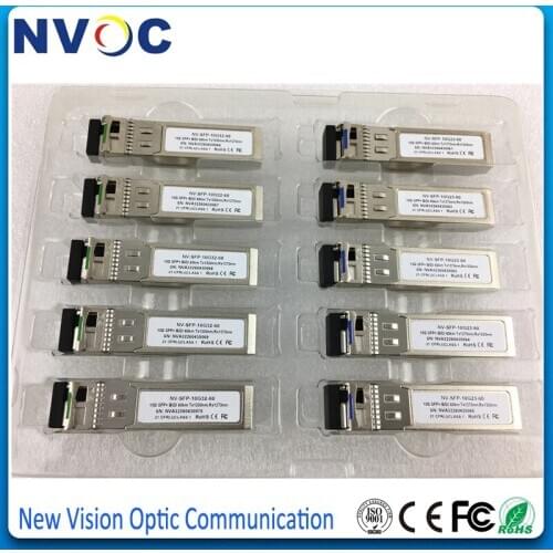Free Shipping 5Pairs/Lot,10G,SM,BIDI,1270/1330nm,60KM,SFP+-LR Fiber Optical Transceiver Module,LC,Compatible with Cisco Code