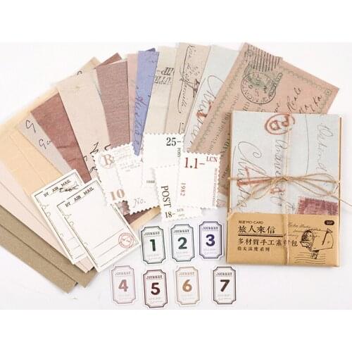 30 Sheets Mixing Material Paper Stickers Masking Paper Vanilla Paper DIY Scrapbooking Decoration Background Gift