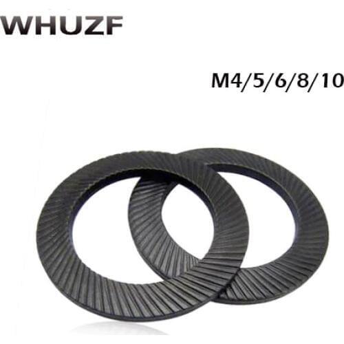 M4/5/6/8/10/12/14 lock black washer two-fold locking washers carbon steel Nordlock washer