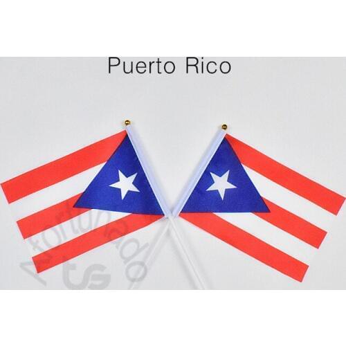Puerto Rico 14*21cm 10pieces flag banner Hand waving Flag National Flag for meet,Parade,party.Hanging,decoration