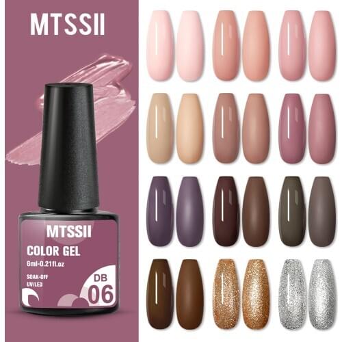 Mtssii Nude Pink Gel Polish UV Vernis Semi Permanent Primer Top Coat 6ML Varnish Gel Nail Art Manicure Gel Lak Polishes Nails