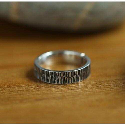 Mens Trendy Retro Personality European American Ring Silver Color Opening Adjustable Ring Hip Hop Man Women Punck Style Ring