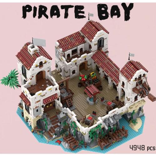 MOC Building Block Maker Movie Classic Pirate Bay Scene Creative Assembly Model Childrens Toy DIY Build Bricks Birthday Gift