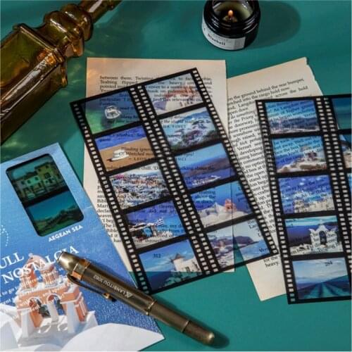 Creative Aesthetic INS Landscape Film Stickers Bullet Journaling Accessories Girlish Cellphone Shell DIY Deco Waterproof Sticker