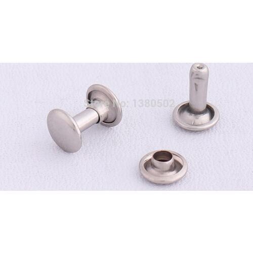 100sets 5/6/7/8/9/10/12mm silver color metal Double Cap Rapid Rivet multifunction use rivets for garment belt bag accessories