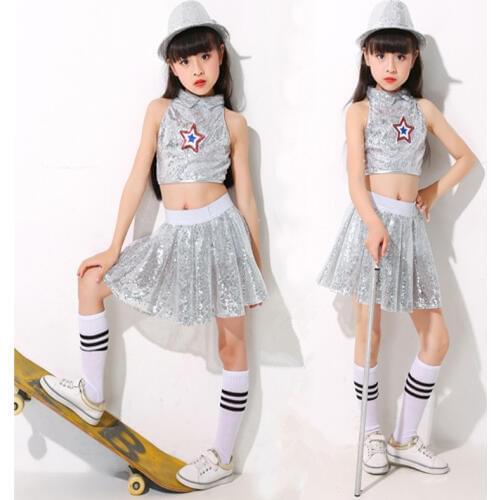 Fashion Childrens Dance Suit Hip Hop Dance Performance Clothing Kids Stage Dancewear Jazz Dance Costume