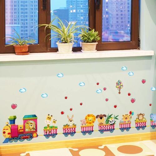 Cartoon Train Animal Bedroom Living Room Nursery Baby Kids Removable Door Tile Wall Stickers Decal Decor Art Poster Mural dc18