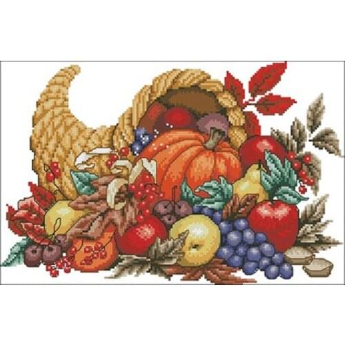 Halloween pumpkin fruit Patterns counted 11CT 14CT 18CT Cross Stitch Set DIY Cross-stitch Kit Embroidery Needlework Home Decor