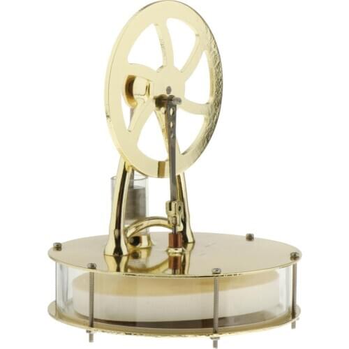 Low Temperature Stirling Engine Motor Steam Heat Model Educational Toy Teaching Tool Science Teaching Model (Golden)