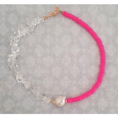 2020 new bohemian beaded necklace natural stone freshwater pearl mix and match design ladies trendy charm jewelry party gifts