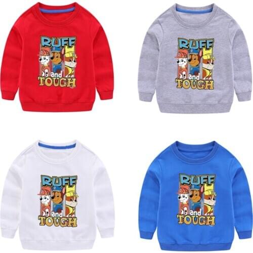 2021 New Paw Patrol Boy Girl Sweater Round Neck Top Spring and Autumn Bottoming Shirt Long-sleeved Children Sports Cloth