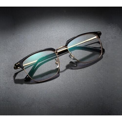 New Retro Business Glasses For Men Tr90 Eyebrow Metal Half Frame Wholesale