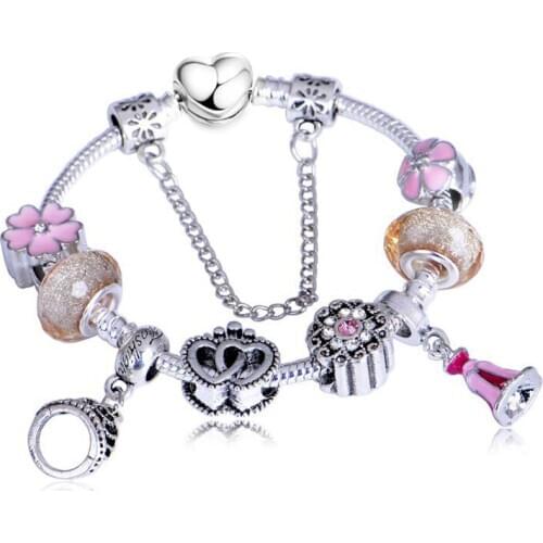 New DIY Panjia style sweet temperament crystal bracelet diy creative wild DIY beaded bracelet