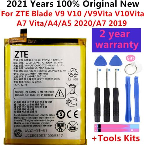 100% Original NEW 3.85V 3200mAh Li3931T44P8h806139 For ZTE Blade A4 A0722 V9 Battery+Free tools
