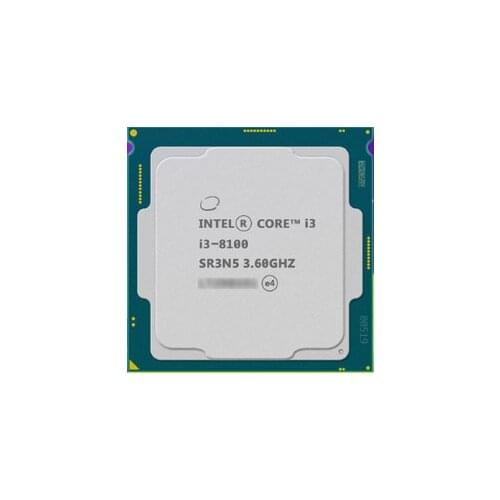 Intel Core i3 8series Processor I3 8100 I3-8100 i3-8100 CPU LGA 1151-land FC-LGA 14 nanometers Quad-Core