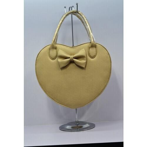 2020 New Ladies Heart Shaped Bow Handbag Shoulder Bag Casual Crossbody Bag Sweet Solid Color Personality Simplicity Versatile