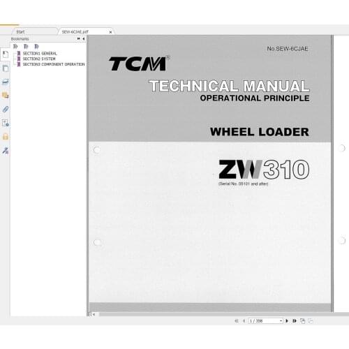 TCM Tractor Shovel, Wheel Loader Service Part Manual Full Model DVD PDF