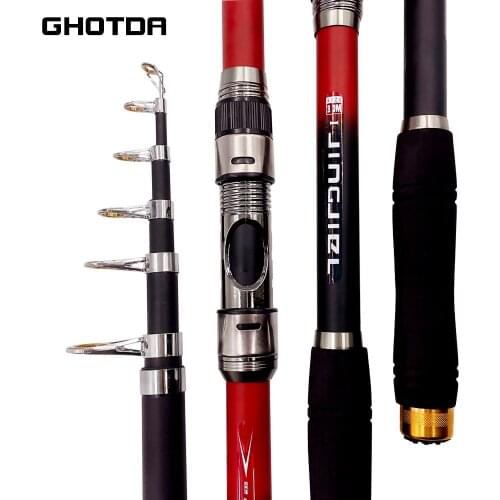 GHOTDA Spinning Telscopic Fishing Rod Pesca Carbon Pole Canne Carp Fly Gear Super Hard 3.6 3.0 2.7 2.4 2.1M