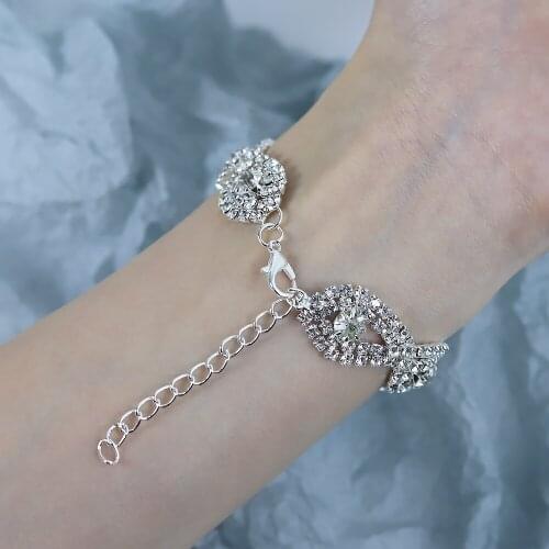 Temperament Fashion Elegant Rhinestone Bracelet Wide Face Personality Adjustable Bracelet Jewelry Female Gift Boho Bracelets