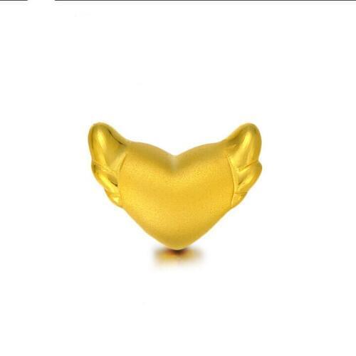 August 24K Yellow Gold Heart Wing Knitted Bracelet / Gold: 0.71g