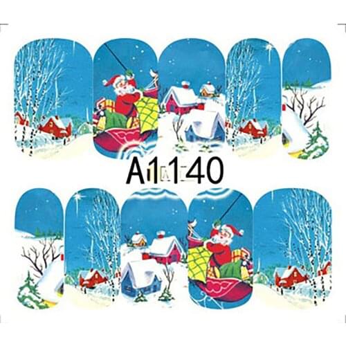 Nail Decoration Christmas Tree Santa Nail Applique Water Transfer Sticker Nail Art Sticker Water Decal Nail Stickers Snowman