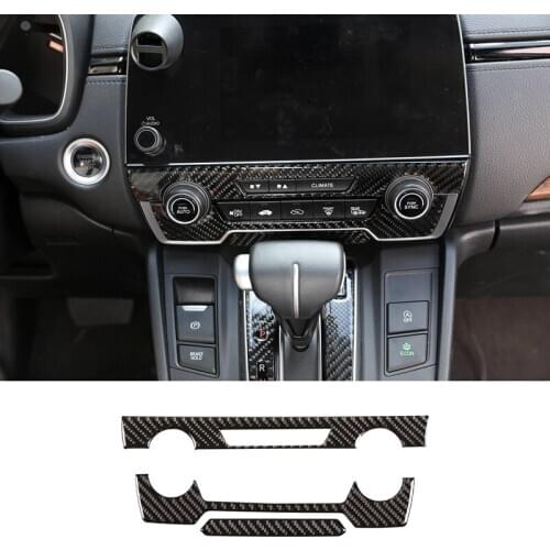 Carbon Fiber ABS Interior Central Control Button Panel Cover Trim for Honda CR-V CRV 2016-2019 Car Stylings