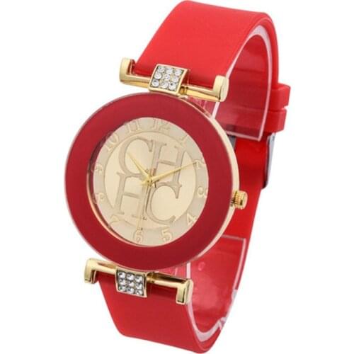 Zegarek Damski Womens Watches 2021Hot Sale Fashion Brand CH Sport Quartz Watches Reloj Casual Crystal Silicone Watches Relogio