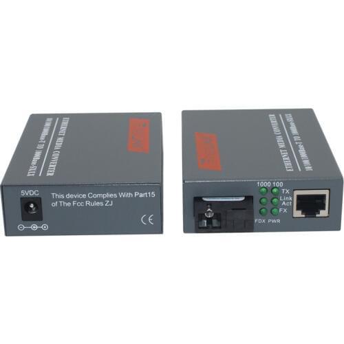 1 Pair HTB-GS-03 A/B Gigabit Fiber Optical Media Converter 1000Mbps Single Mode Single Fiber SC Port 20KM 3.28 Promotion