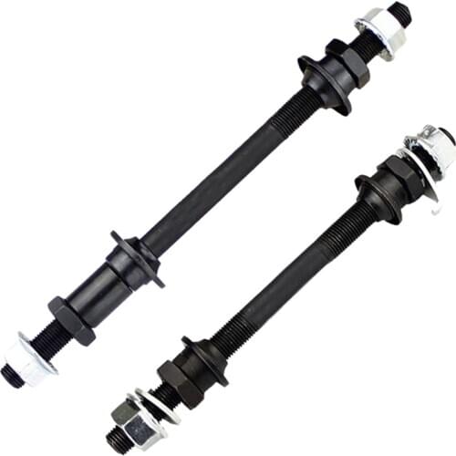 1 Pair Bicycle Wheel Hub Axle Front Rear Steel Solid Spindle Shaft Vintage BMX MTB Road Skewer 150mm 180mm