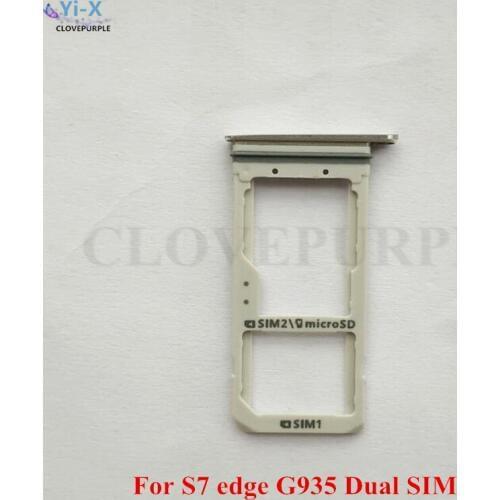 1PCS Dual/Single SIM Card Tray Holder Slot Adapter for Samsung Galaxy S7 edge G935 Phone Repair Parts