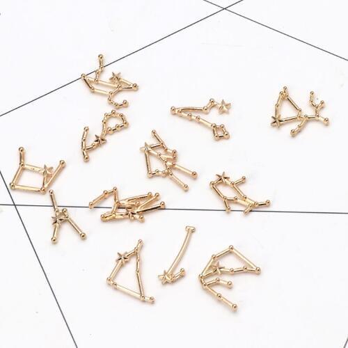 12 Constellation Resin Metal Material Epoxy Mold Open Bezel Charm Jewelry Making