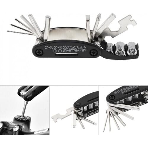 16 in1 Multifunction Lightweight Portable Bike Bicycle Cycling Repair Tools Accessories Kits with Screwdriver/ Wrench