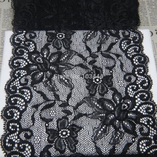 165mm width light yellow&black Elastic Stretch Lace trim sewing headband garment clothes accessories SDOVER10CM