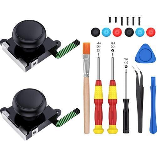 2-Pack 3D Joycon Joystick Replacement,ABLEWE Analog Thumb Stick Joy Con Repair Kit for Nintendo Switch, Include Tri-Wing, Cross