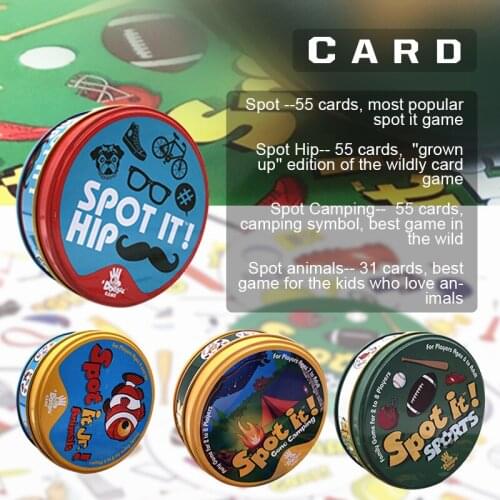 2019 spot symbol cards game 80mm English version education toys with metal box for family activities party enjoy it board game