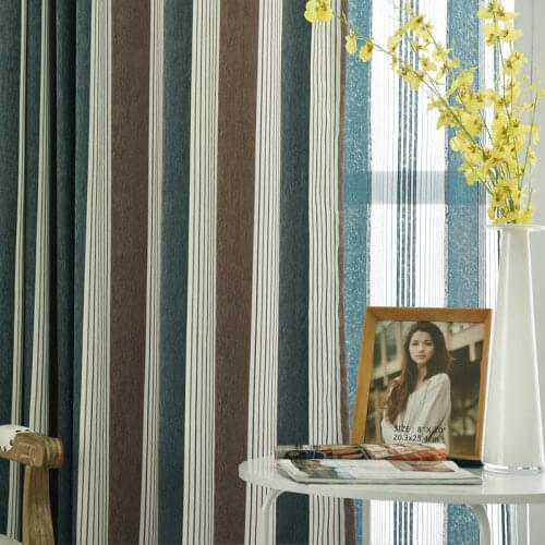 2021 Thick Living Room Curtains with Stripes Modern Curtain for Bedroom Dackdrop Curtain Customized Drapes Window Decor
