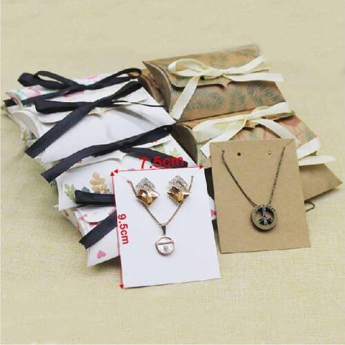 30box or30ribbon or +30inner card New DIY Marble Design Pillow gifts box pillow box Thank You Neecklace/Earring Display Box