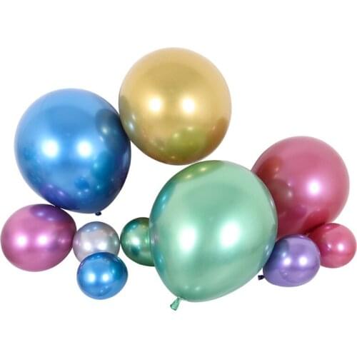 30pcs 5inch New Glossy Metal Pearl Latex Balloons Thick Chrome Metallic Colors Inflatable Air Balls Globos Birthday Party Decor