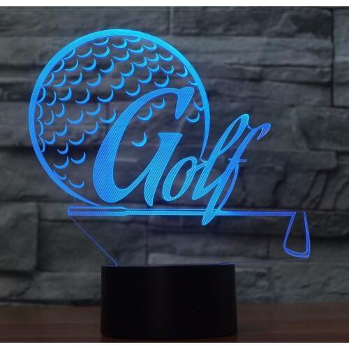 Golf Ball 3D Lamp Visual Led Night Lights With 7 Color Changing For Kids Touch Usb Table Lampara Lampe Baby Sleeping Nightlight